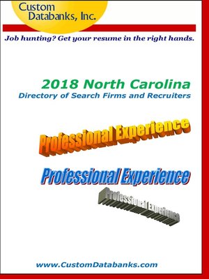 cover image of 2018 North Carolina Directory of Search Firms and Recruiters